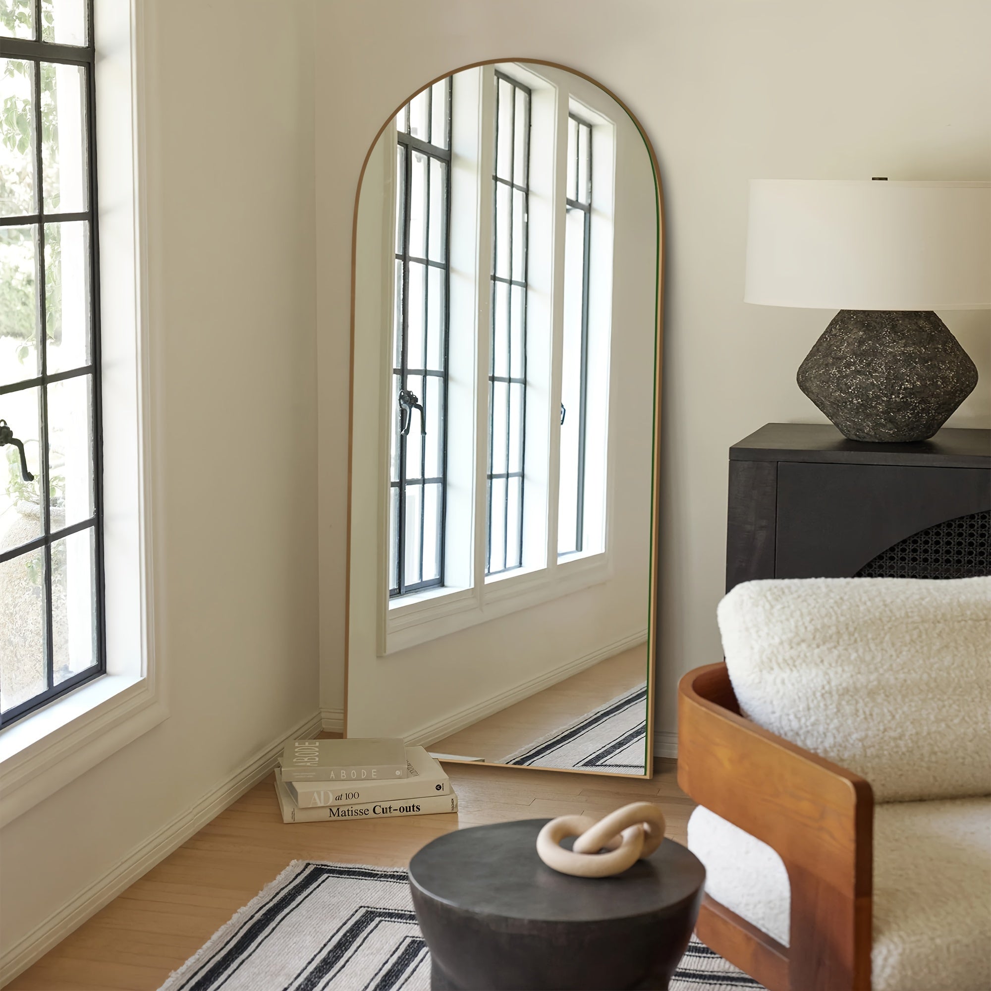 Modern Arched Floor Mirror