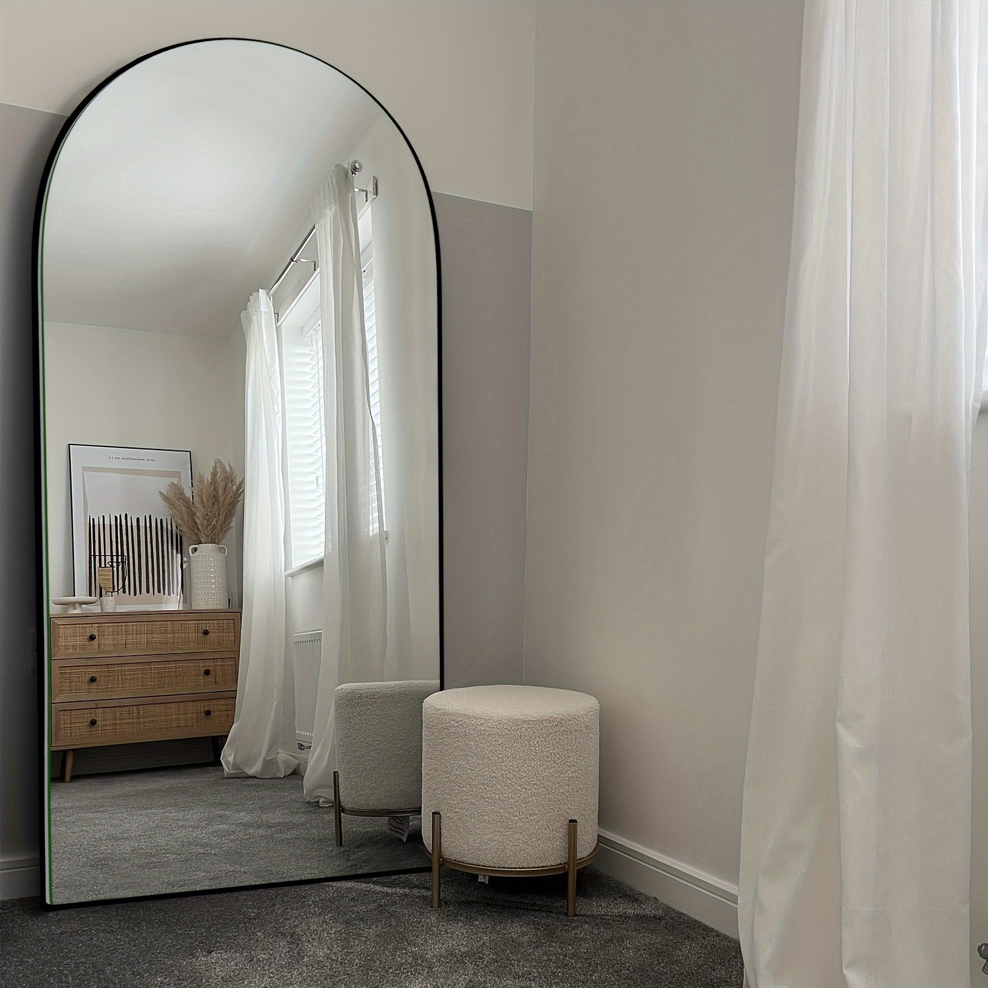 Modern Arched Floor Mirror