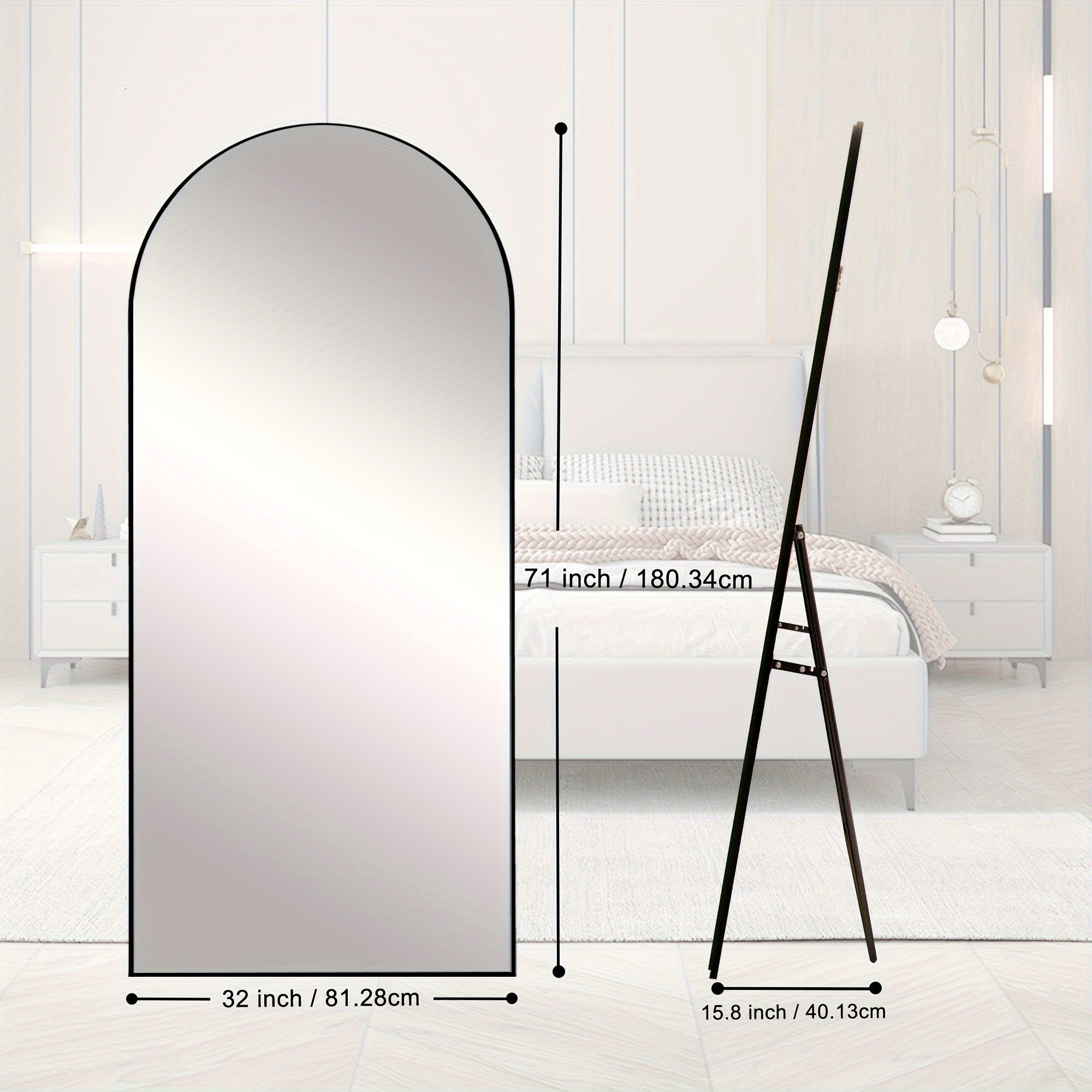 Modern Arched Floor Mirror