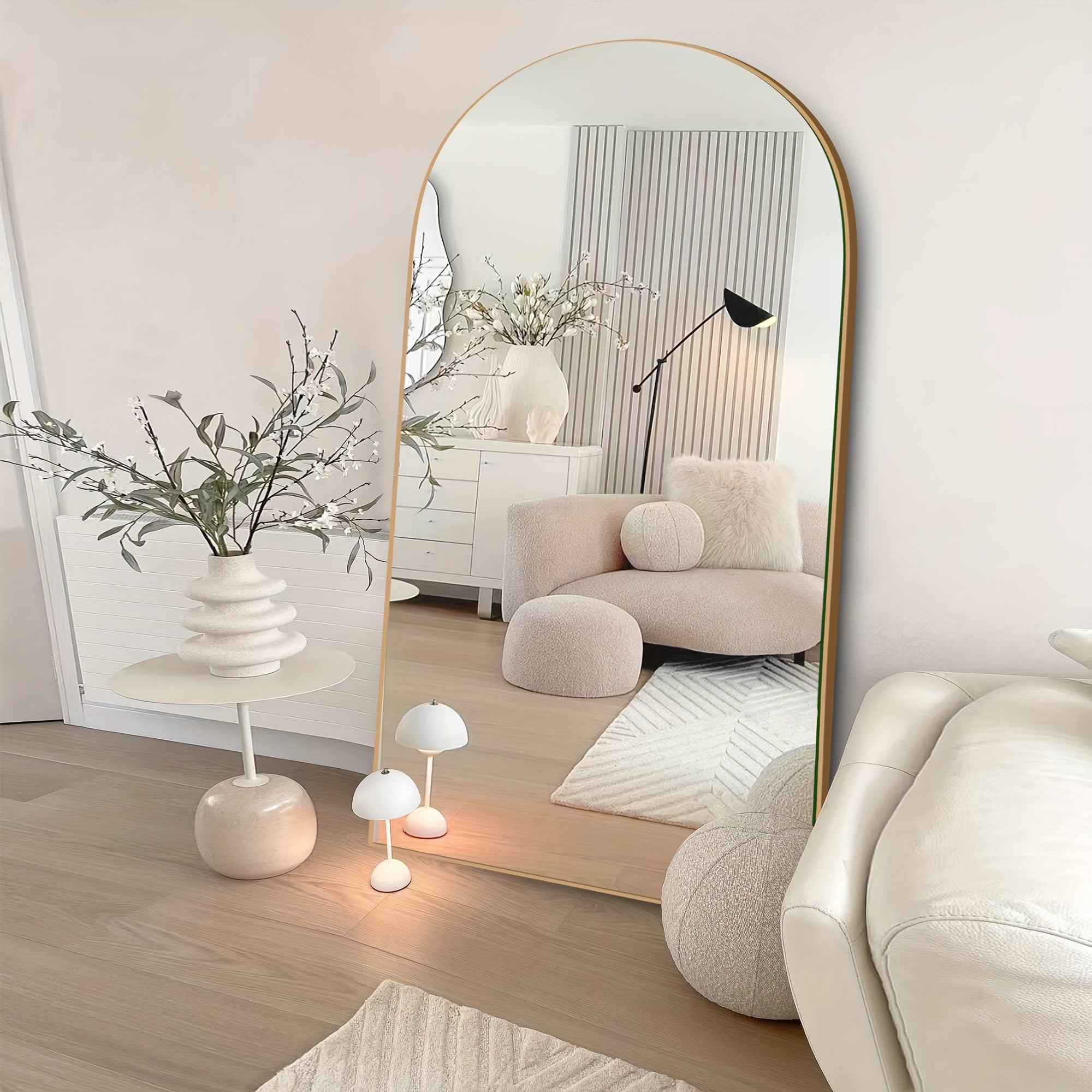 Modern Arched Floor Mirror